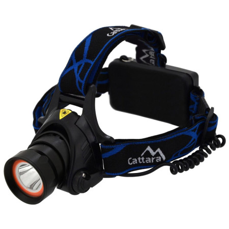 Stirnlampe Cattara LED 400lm (1x XM-L+15x SMD) schwarz/blau černá modrá