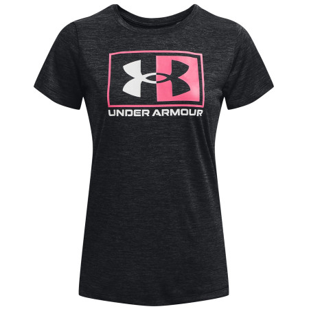 Damen-T-Shirt Under Armour Tech Twist Box LU SSC schwarz Black / Jet Gray / White
