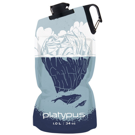 Wasser Faltflasche Platypus DuoLock SoftBottle 1l blau Whale