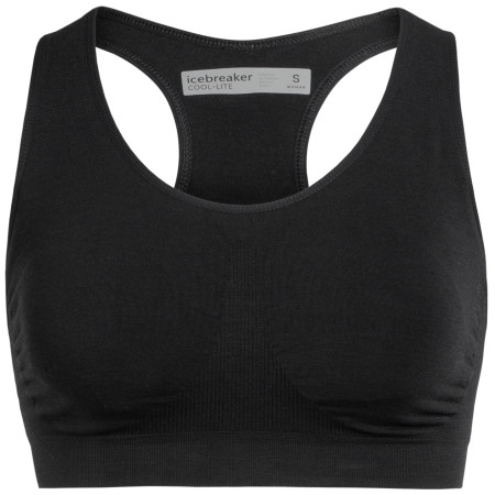 Büstenhalter Icebreaker Anatomica Seamless Sport Bra schwarz Black
