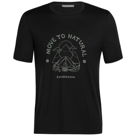 Herren-T-Shirt Icebreaker Men Tech Lite II SS Tee Canopy Camper schwarz black
