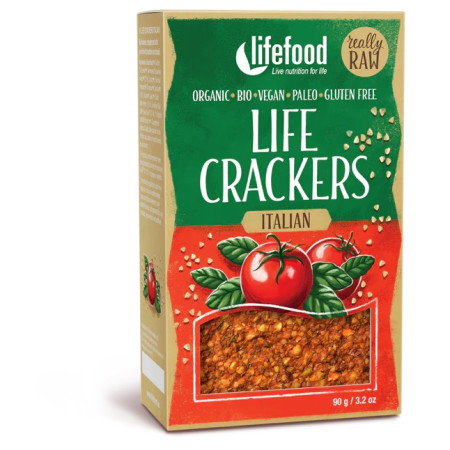 Kräcker Lifefood LIFE CRACKERS Italské RAW BIO 90 g braun