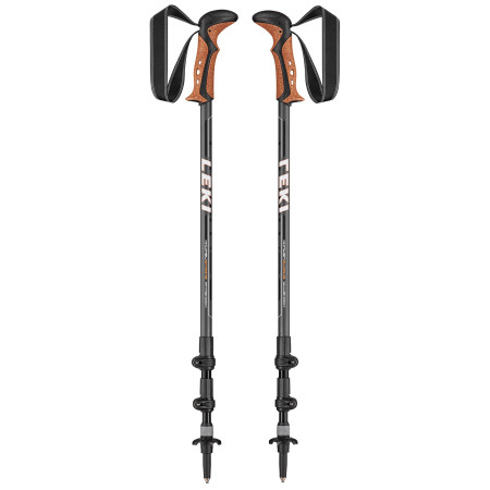 Trekkingstöcke Leki Khumbu Antishock grau/orange DarkanthraciteWhiteOrange