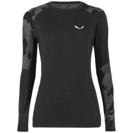 Damen-T-Shirt Salewa Cristallo Warm Amr W L/S Tee. schwarz black out
