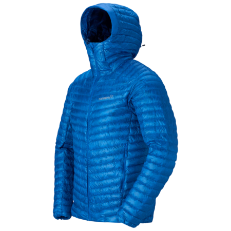 Herren-Daunenjacke Norrona trollveggen down800 super light Hood blau Skydiver
