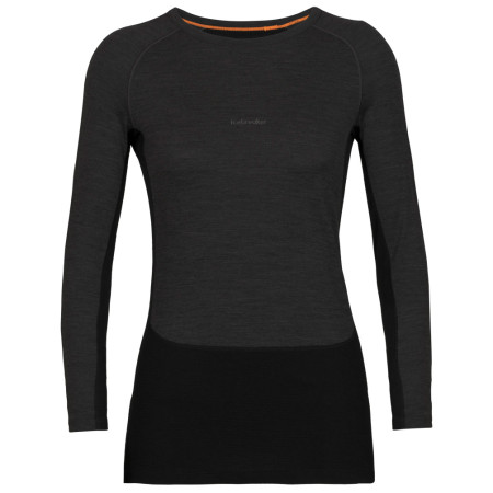 Damen-Funktionsshirt Icebreaker ZoneKnit™ 200 LS Crewe grau/schwarz jet heather/black/metro heather/cb