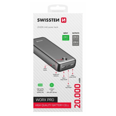 Powerbank Swissten Worx Pro 20000 mAh