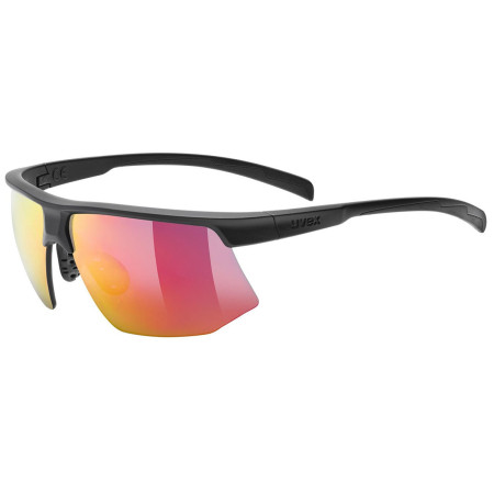 Sonnenbrille Uvex Aerios schwarz/rot black matt / mir.red