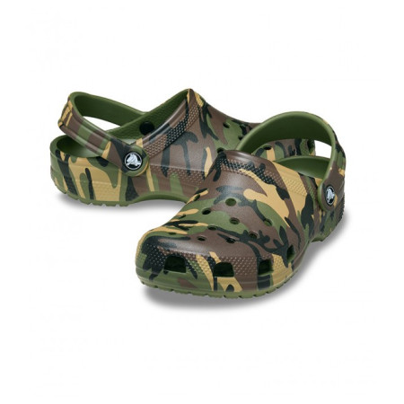Kinderpantoffeln Crocs Classic Camouflage Clog Army Green/Multi
