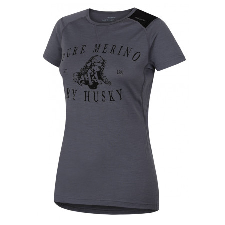 Damen-Funktionsshirt Husky Merino 100 kr. rukáv Puppy grau