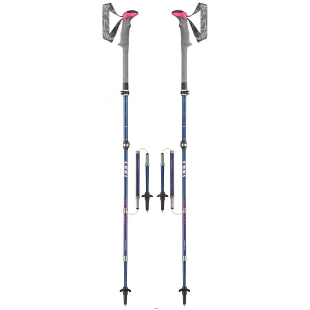 Trekkingstöcke Leki Micro Vario Carbon Lady blau DeepblueWhiteBerry