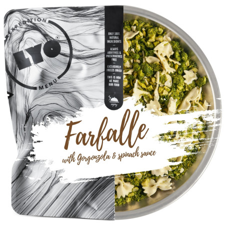 Trekkingnahrung Lyo food Farfalle with Gorgonzola & Spinach Sauce 370g