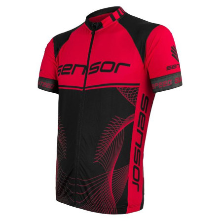 Herren Radtrikot Sensor Cyklo Team Up schwarz/rot Black/Red