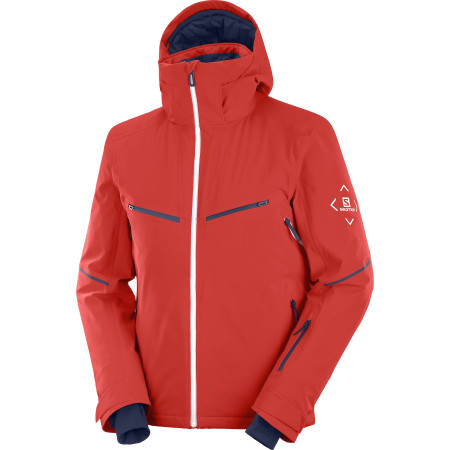 Herrenjacke Salomon Brilliant Jacket M rot GojiBerry/White/NightSky