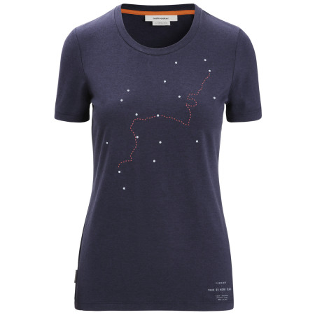 Damen-T-Shirt Icebreaker Central Classic SS Tee Tour du Mont Blanc dunkelblau Midnight Navy