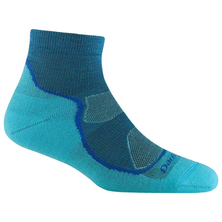 Damensocken Darn Tough Light Hiker 1/4 Lightweight With Cushion blau cascade