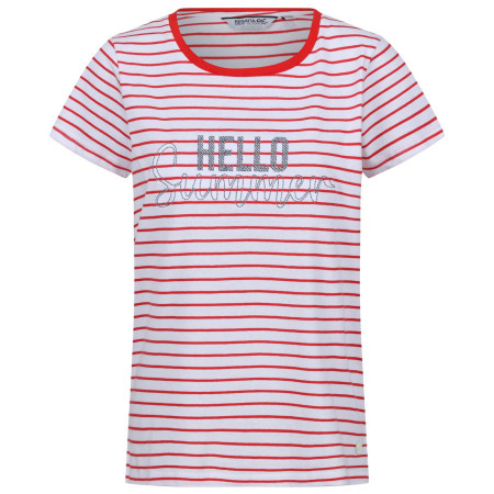 Damen-T-Shirt Regatta Odalis II weiß/rot Whi/MiaRdStr