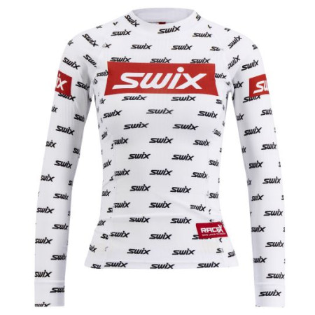 Damen-T-Shirt Swix RaceX weiß/schwarz Bright White Logo