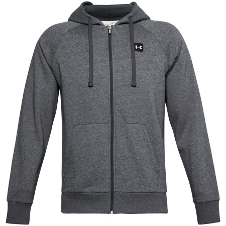 Herren-Sweatshirt Under Armour Rival Fleece FZ Hoodie 2022 dunkelgrau Pitch Gray Light Heather / / Onyx White