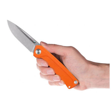 Klappmesser Acta non verba Z200 Stonewash/Plain Edge, G10 orange Orange