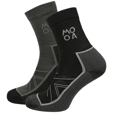 Socken MOOA Merino Adventure 2-pack mix2 Mix 2 (black,green)