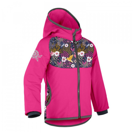 Kinder-Softshell-Jacke Unuo Fleece Basic rosa/blau