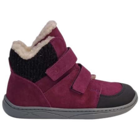 Kinder-Barfußschuhe beBare 3555TY Bordeaux rosa/lila BORDEAUX