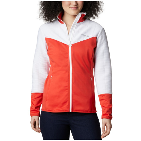 Damen-Sweatshirt Columbia Roffe Ridge II Full Zip rot/weiß BoldOrangeWhite