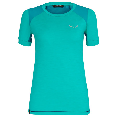 Damen-T-Shirt Salewa Pedroc Hybrid Dry W S/S Tee grün LagoonGreenMelange