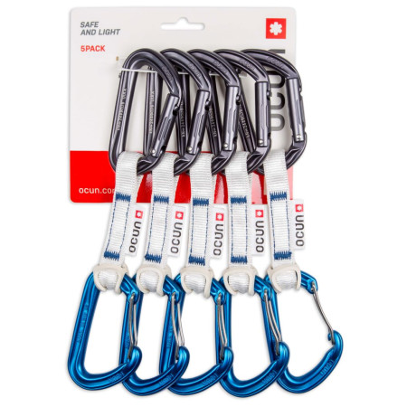 Express-Set Ocún Hawk Qd Combi Bio-Dyn-Ring 15 mm 10 cm 5-Pack blau/grau Blue