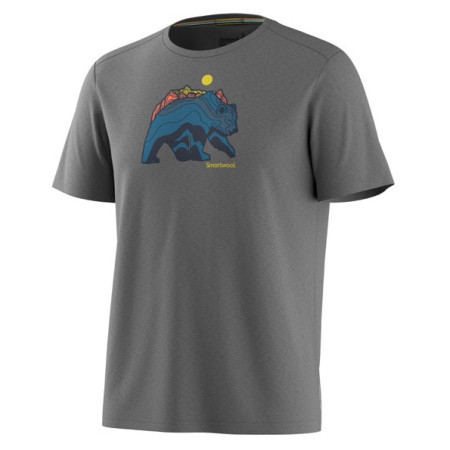 Herren-Funktionsshirt Smartwool Men's Bear Strata Active Short Sleeve Graphic Tee grau LT Gry H