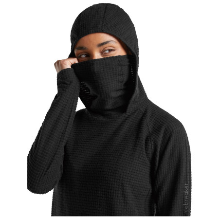 Damen-Sweatshirt Icebreaker Wom Mer 400 RealFleece Grid Pulover Hood
