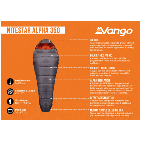 Schlafsack Vango Nitestar Alpha 350