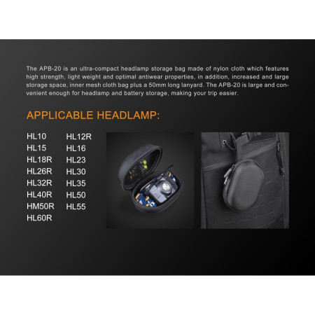 Etui Fenix APB-20 Etui für Fenix-Stirnlampen