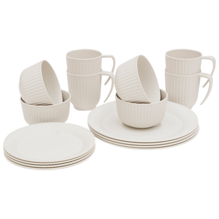 Geschirrset Outwell Delish 4 Person Dinner Set beige Sandstone