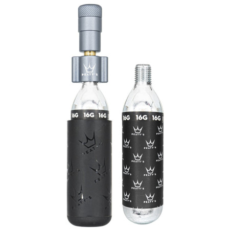 Handpumpe Peaty´s Holeshot Co2 Pumpa + Bombičky 2 Ks - Road & Gravel grau Slate