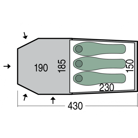 Wanderzelt Pinguin Storm 3 Duralu