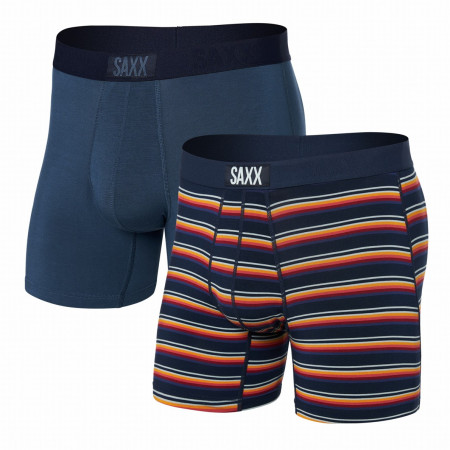 Boxershorts Saxx Vibe Super Soft Bb 2Pk dunkelblau field stripe/navy