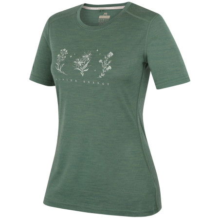 Damen-T-Shirt MOOA Merino Lyolite Bloom 150 Short grün green