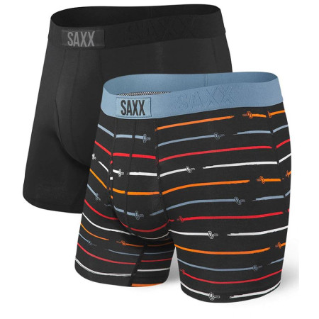 Boxershorts Saxx Ultra Boxer Brief Fly 2Pk mix1 Black/Paintroller