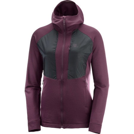 Damen-Sweatshirt Salomon Grid Mid Fz W lila Winetasting