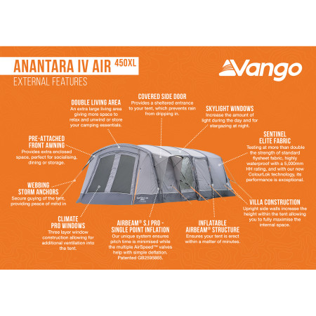 Aufblaszelt Vango Anantara IV Air 450XL