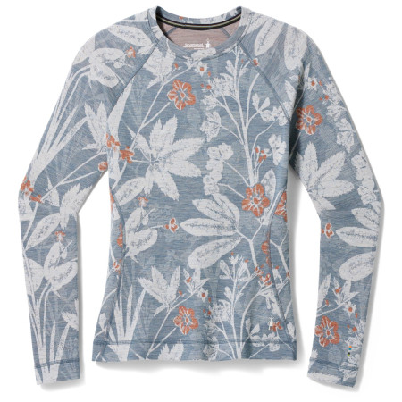 Damen-Funktionsshirt Smartwool W Classic Thermal Merino BL Crew Boxed 2023 hellblau Winter Sky Floral