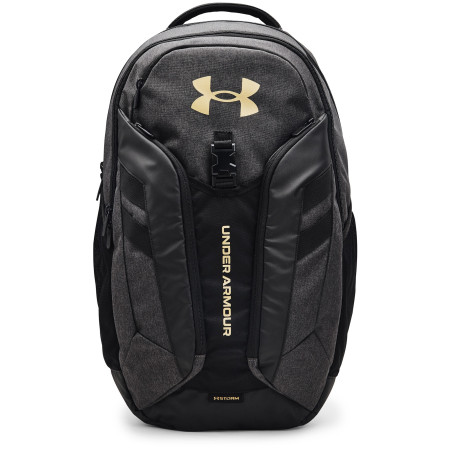 Rucksack Under Armour Hustle Pro Backpack grau/schwarz Black Medium Heather / Black / Metallic Gold