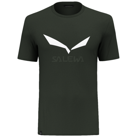 Herren-T-Shirt Salewa Solidlogo Dri-Rel M S/S Tee dunkelgrün dark olive melange
