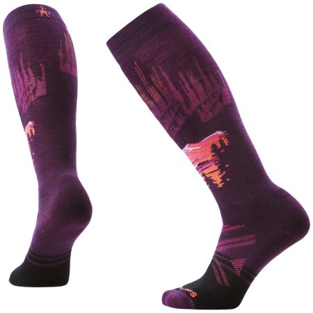 Ski-Socken Smartwool W Ski Full Cushion Alpine Auroras dunkelrosa/rosa PURPLE IRIS