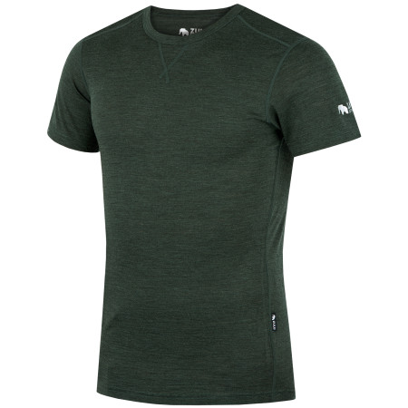 Herren-T-Shirt Zulu Merino 160 Short dunkelgrün dark green melange