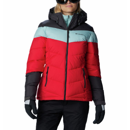 Damen-Winterjacke Columbia Abbott Peak™ Insulated Jacket rot Red Lily, Shark, Aqua Haze