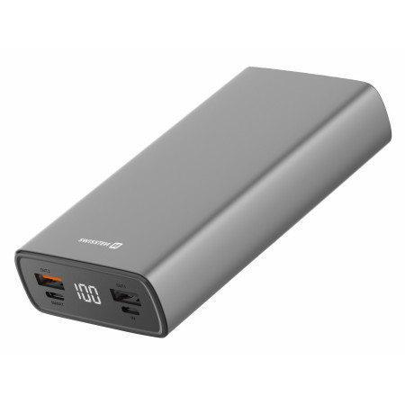 Powerbank Swissten Powerbank na kolo Aluminum 20000 mAh silber grey