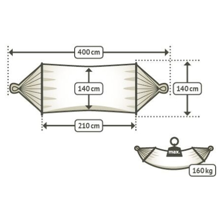 Hängematte mit Stangen La Siesta Alabama Kingsize